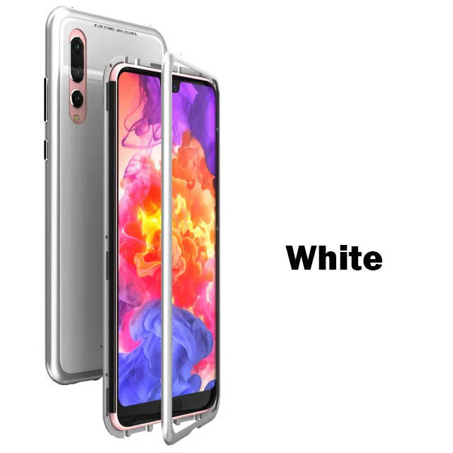 Magnetic-Adsorption-Case-for-Huawei-P20-P20-Pro-9H-Tempered-Glass-Back-Cover-Luxury-Metal-Aluminum