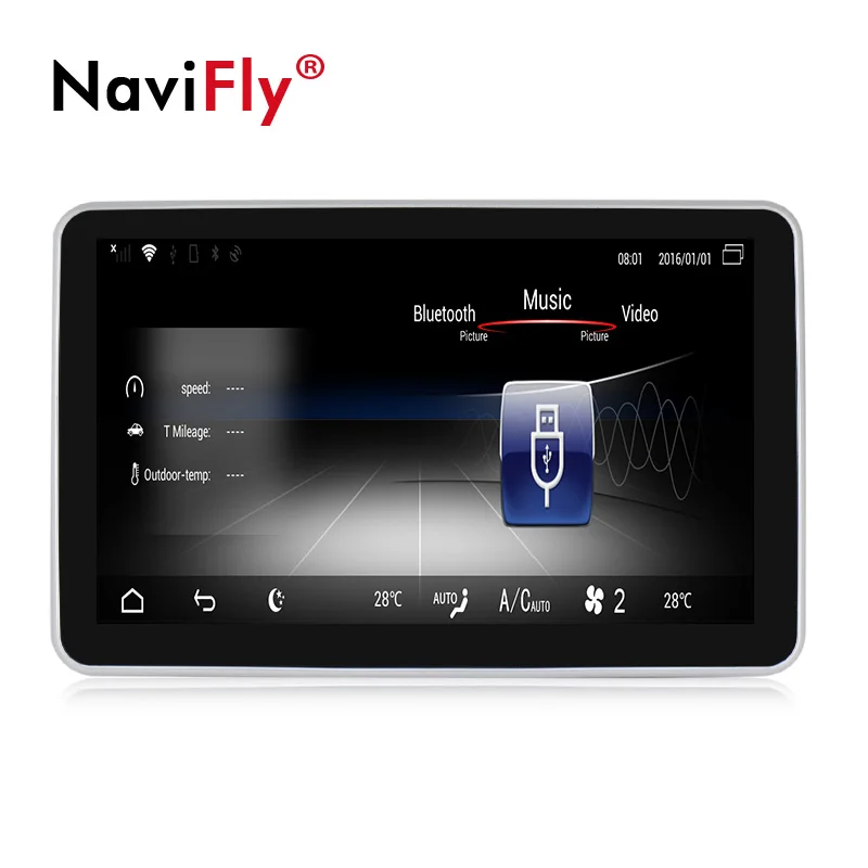 Top Navifly Android 3G RAM 32G ROM Car information display GPS Navigator Audio player for Mercedes Benz A Calss W176 2013-2018 3