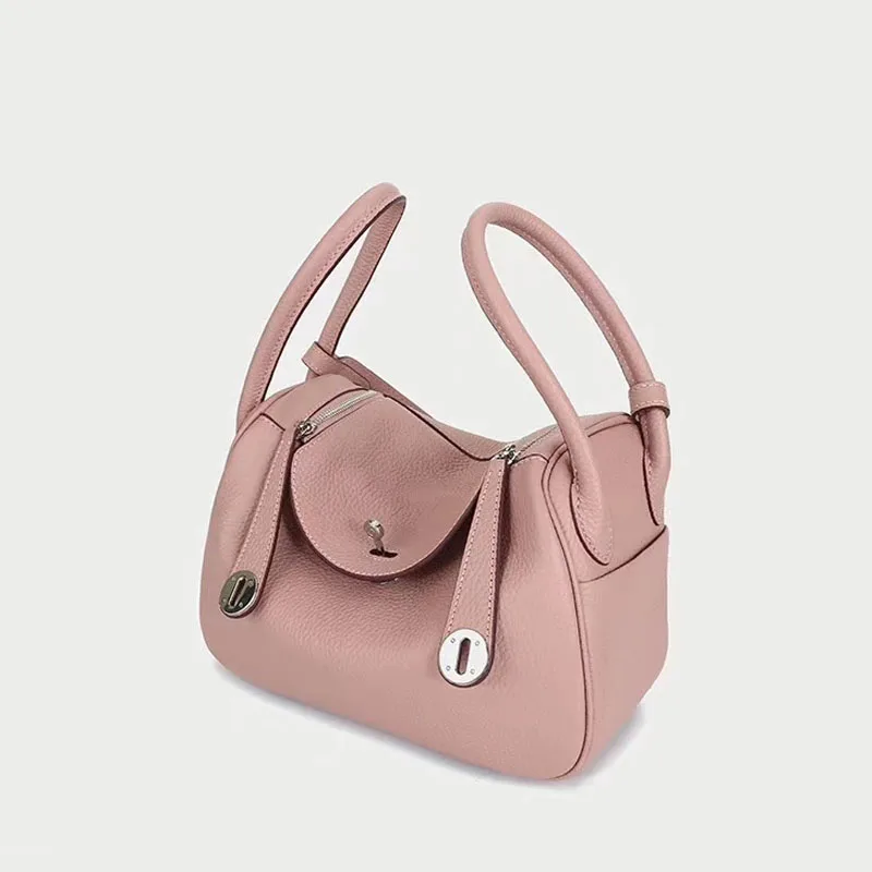 LOMANTINA Новые известные дизайнерские сумки высокого качества брендовые роскошные женские из натуральной коровьей кожи Модные Дамские вместительные сумки Feminina - Цвет: Pink