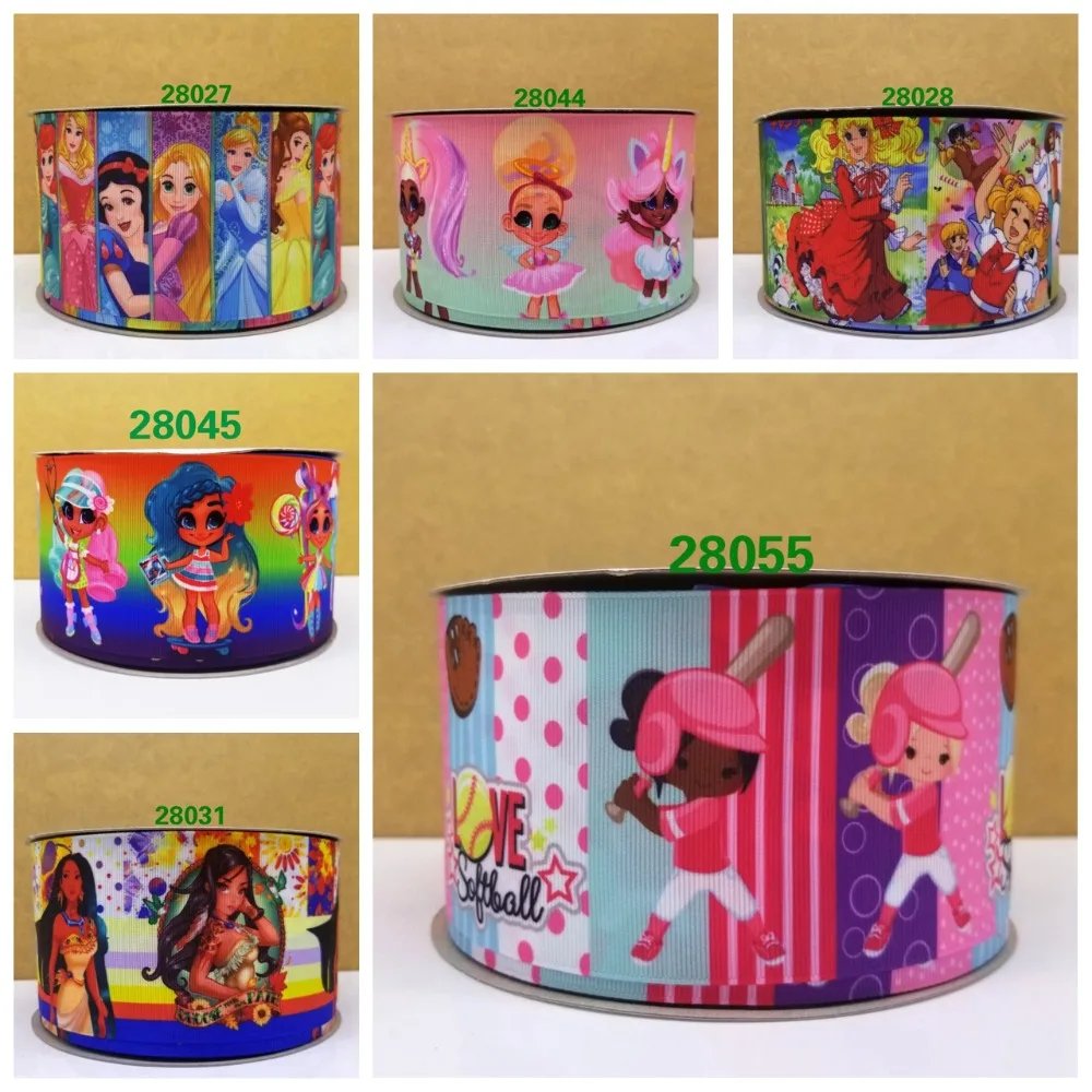 

Cartoon printed grosgrain ribbon ,satin ribbon 10 yards . 28027-