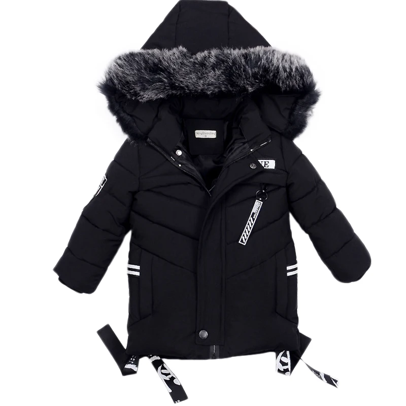 

Fashion Warm Thickening Winter Fur Collar Child Coat Children Outerwear Windproof Baby Boys Girls Jackets For 2-6 Years Old