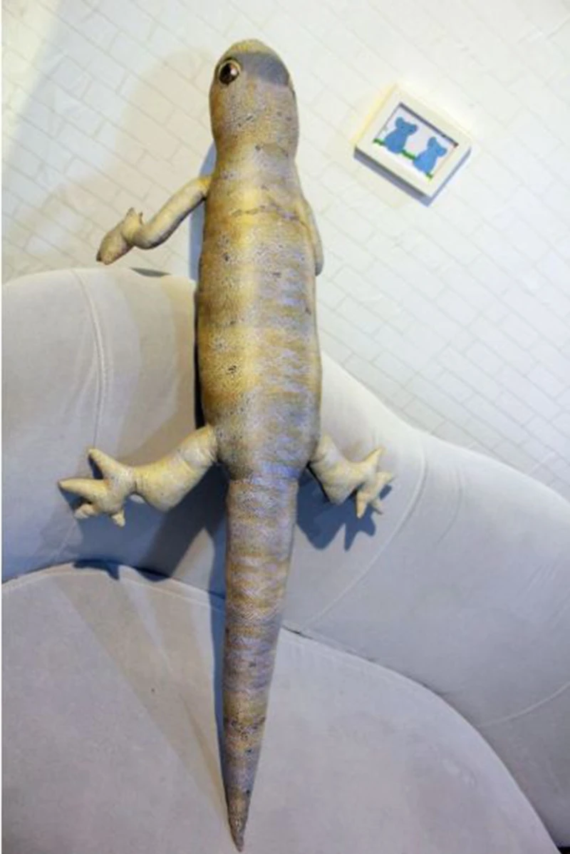 Dorimytrader Simulation Animal Lizard Plush Toy Big Realistic Animals Lizard Doll Gift for Kids Creative Decoration 100cm 29inch DY50027(33)_1