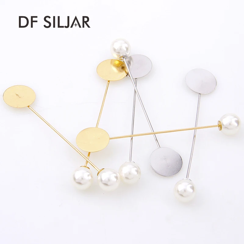 Factory-Luxury-Gold-Silver-Plated-Simulated-Pearl-Alloy-Copper-Long-Brooch-Pin-DIY-Lapel-Dress-Jewelry 