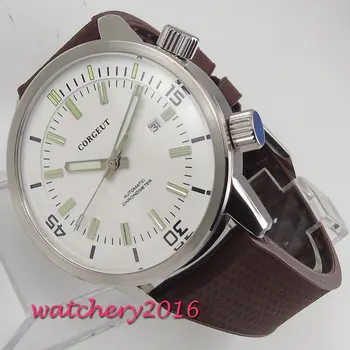 

Corgeut Mechanical Watches Automatic Watch Men Wristwatch Rubber Top Brand Luxury Diver Luminous Hands Relogio Masculino 2019