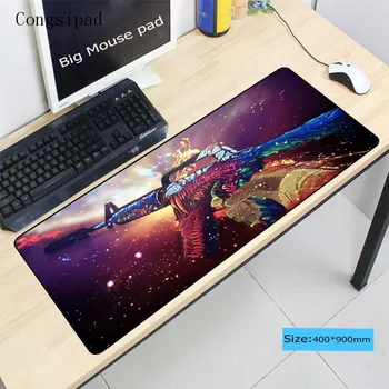 

Congsipad fire Hyper beast CS GO Large Mouse Pad Overlock Edge Big Gaming mouse Pad Send BoyFriend the Best Gift 40x90cm For LOL