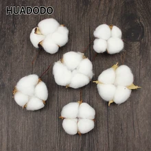 HUADODO, 6 шт., натуральный хлопок, искусственный цветок, сушеные цветы для дома, Рождество, сделай сам, гирлянда, венок, цветы, украшение на стену