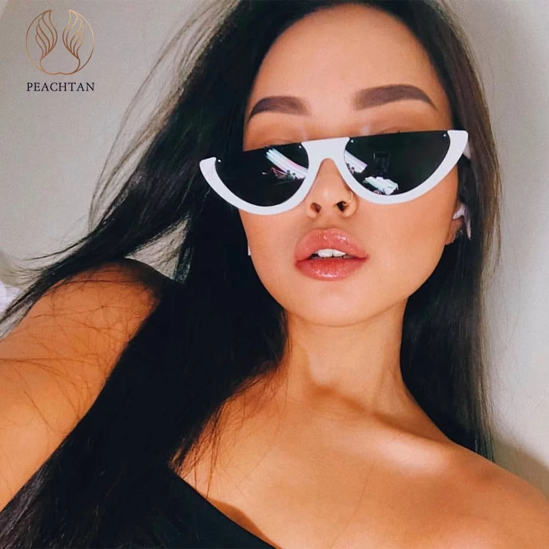 Peachtan 2019 новые модные роскошные очки оправа полуоправы Солнцезащитные женские