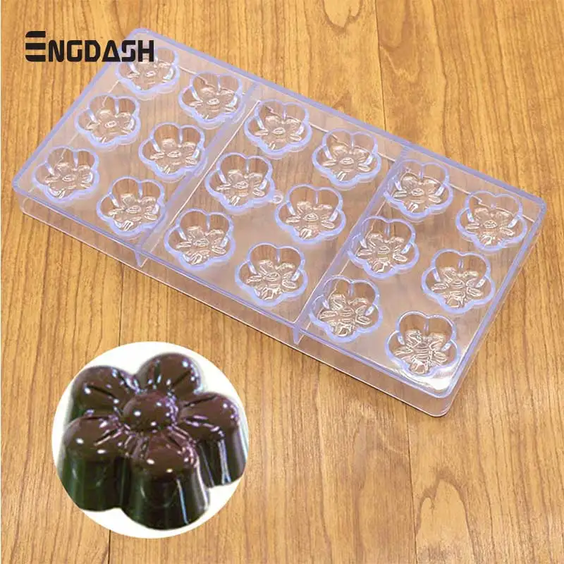 

ENGDASH 3D Chocolate Molds Polycarbonate Christmas Tray Baking Pastry Bakery Tools for Chocolate Bar Form Bakeware Moulds DIY