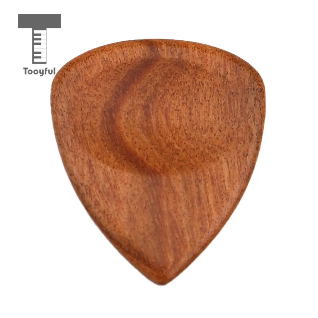 Smooth Wooden Guitar Pick Plectrums Heart Shape + Storage Case Bag for Acoustic Electric Guitar