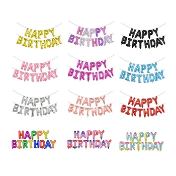 

13pcs 16inch Multicolour HAPPY BIRTHDAY Letter Balloons Air aluminum Foil Baloons Wedding Party Helium globos Party Balons Decor