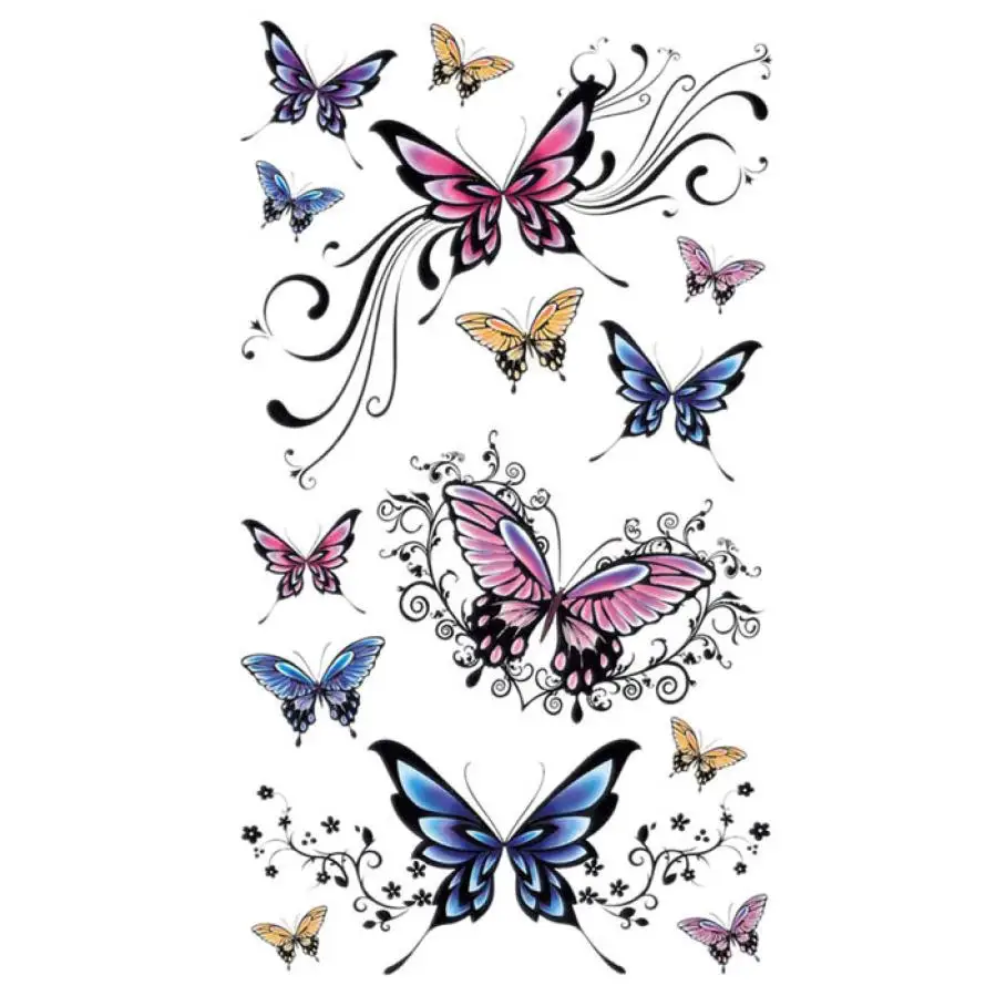 

Fashion Beautiful Butterfly Tattoo Stickers Temporary Waterproof 0410B