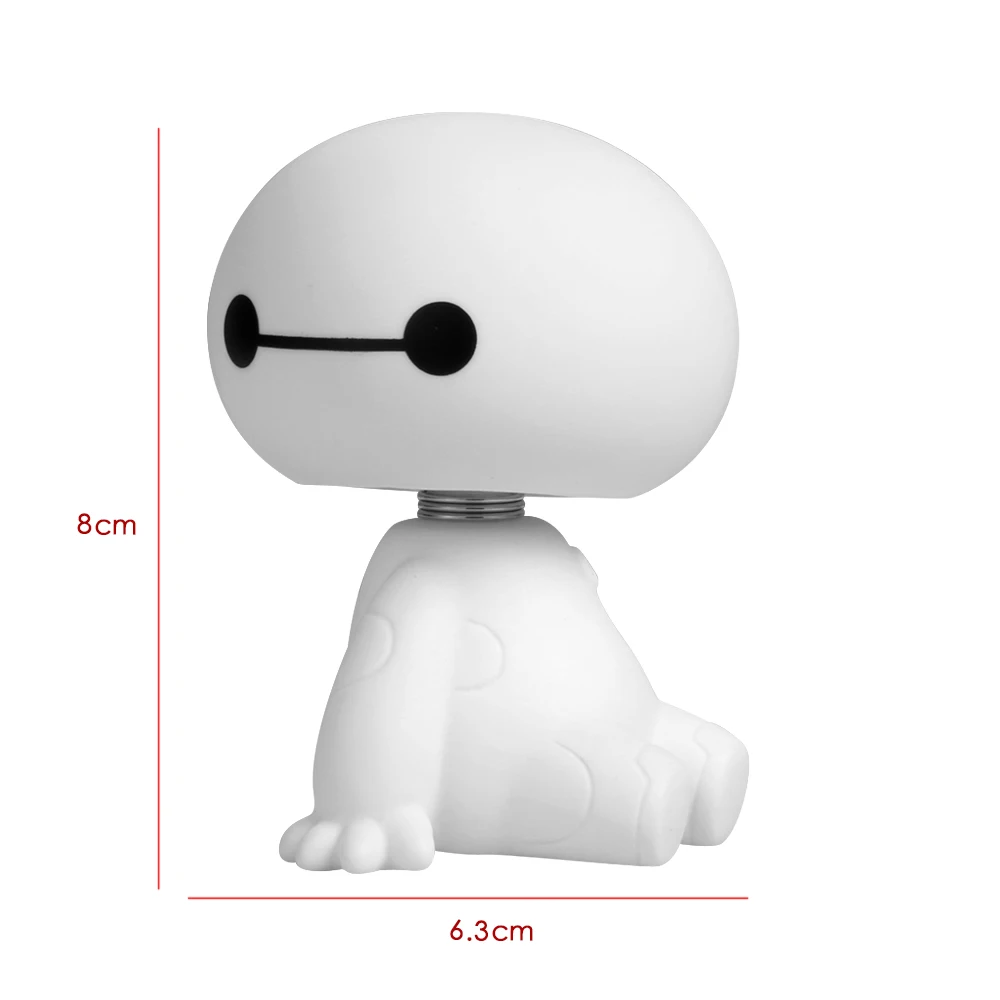 Мультфильм Пластиковый робот Baymax качающаяся голова фигурка автомобиля украшения авто интерьера большие куклы героев, игрушки орнамент аксессуары