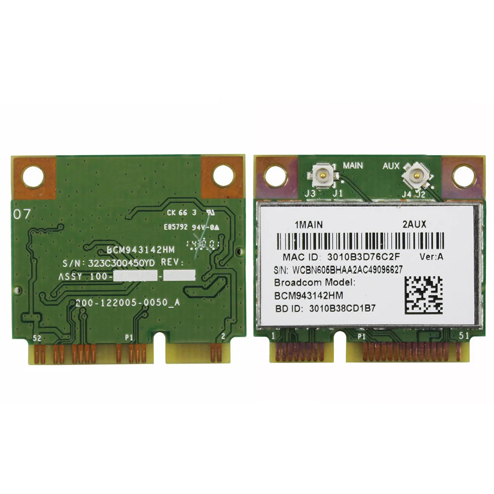 Беспроводная 802.11n 300 Мбит/с Bluetooth 4,0 Половина мини PCI-E wifi карта BCM943142HM