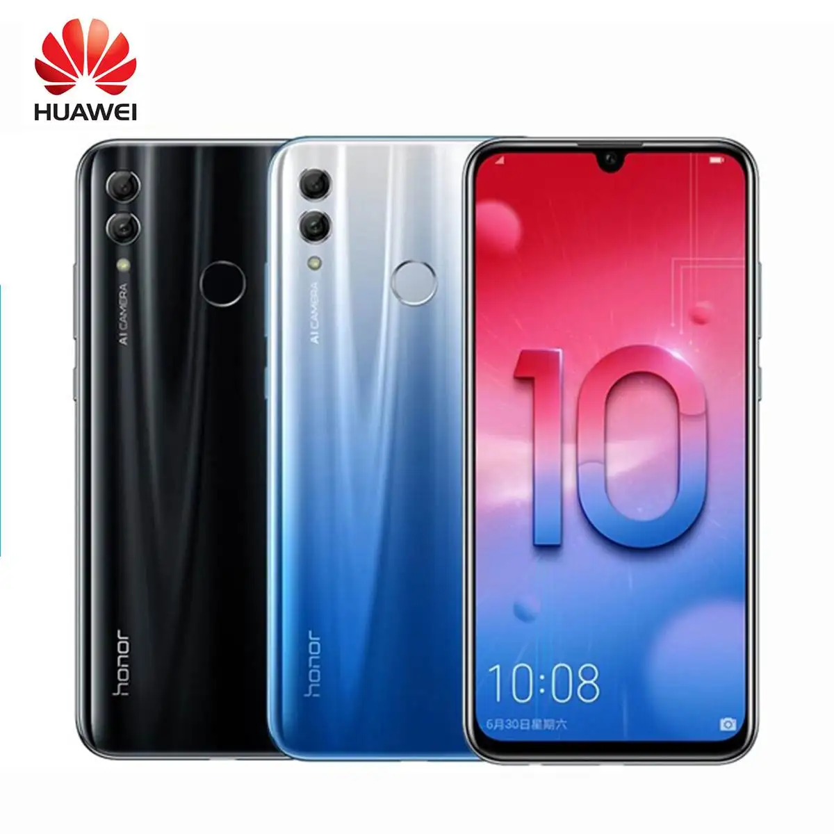

Honor 10 Lite 6.21" 3+64GB Smart phone Android 9.0 Octa Core 24MP 3 Camera Mobile Phone 3400mAh AI Camera Fingerprint