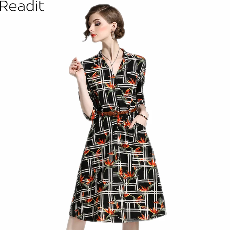 vestido xadrez com flores