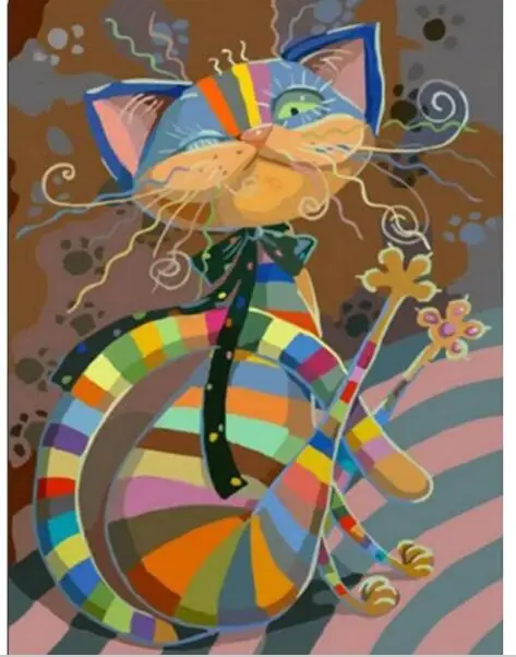 

Color Cat 3D Needlework Full Diy Diamond Painting Rhinestone Full Pattern Paintings Gift Decoration Square Diamond Embroidery