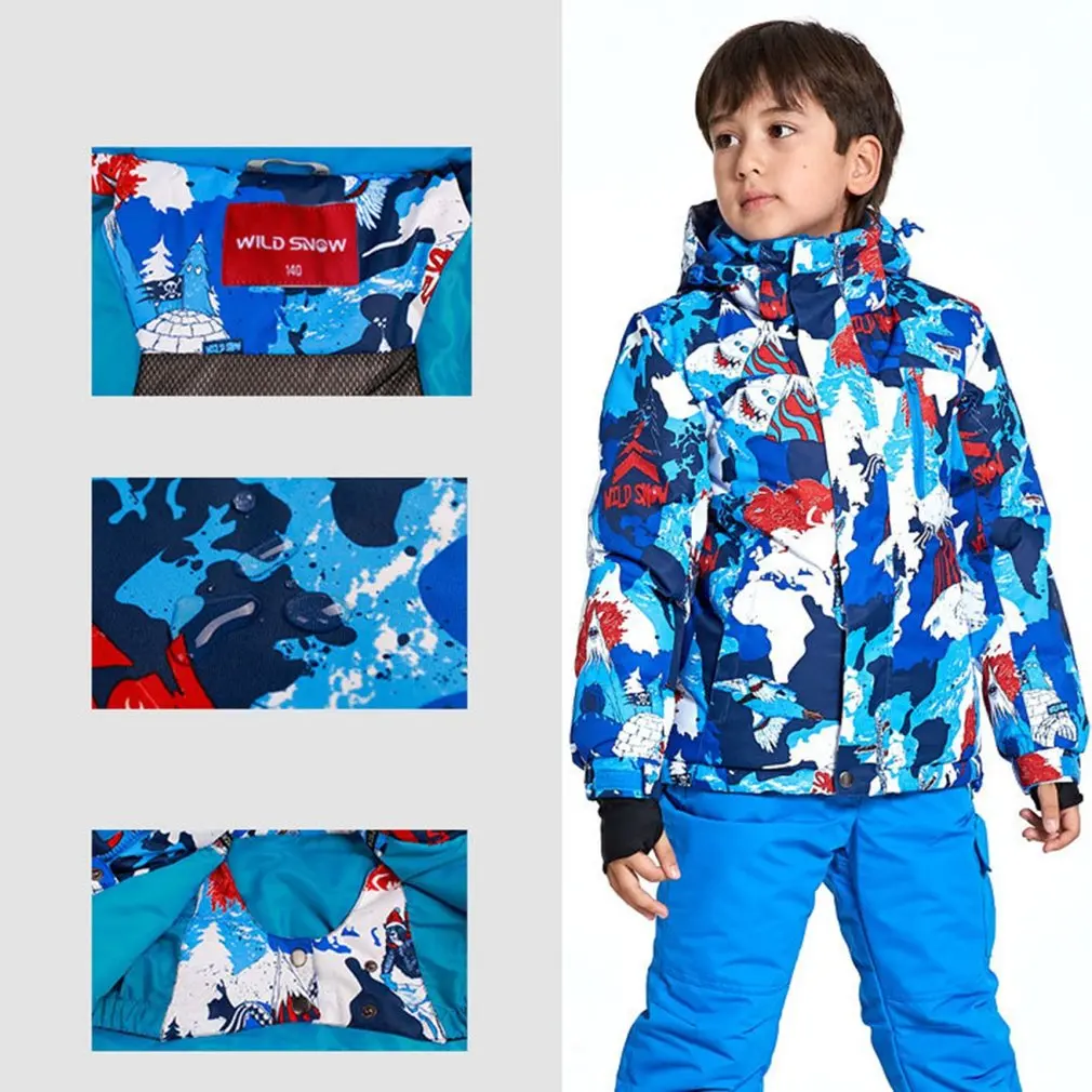 

Outdoor Ski Suit For Children Wind Proof Waterproof Warm Breathable And Moisture Permeable Ski Suits