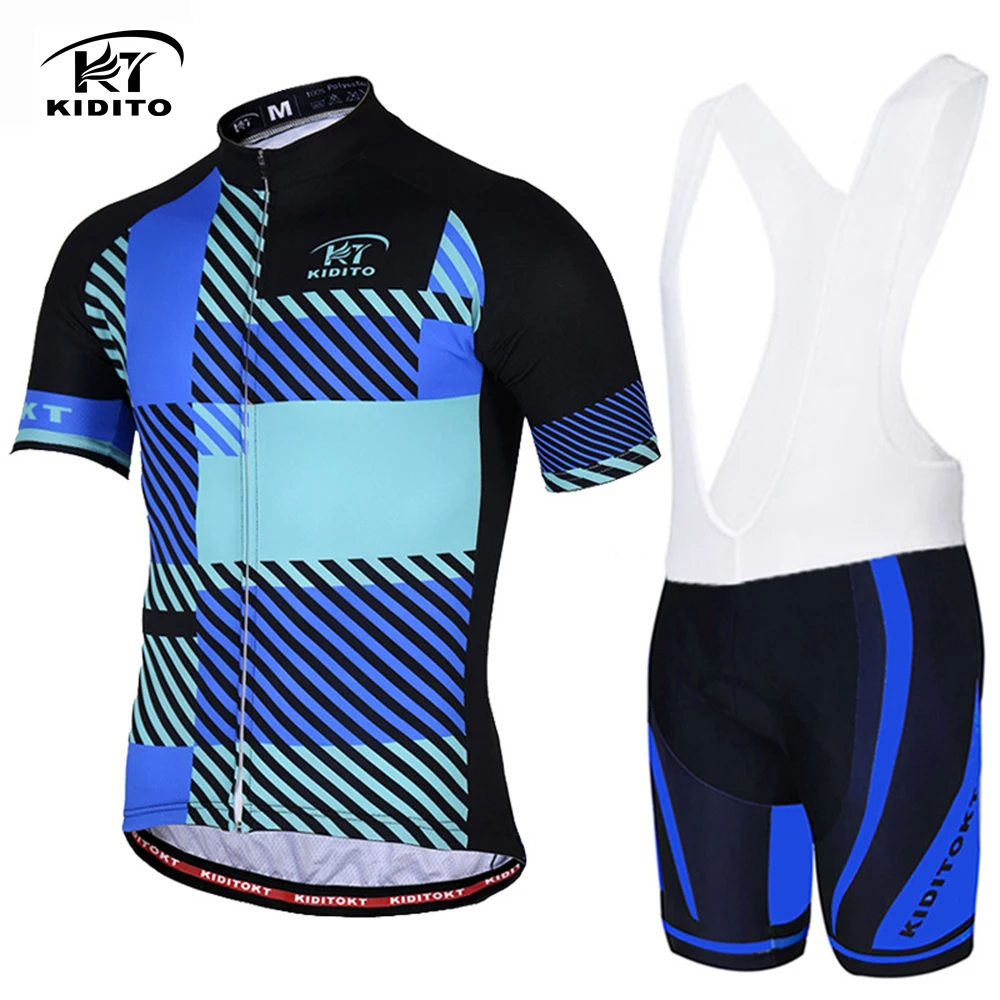 Mens Cycling Jersey Short Sleeve Bib Shorts Set Bicycle Suit Cycling Bib Shorts