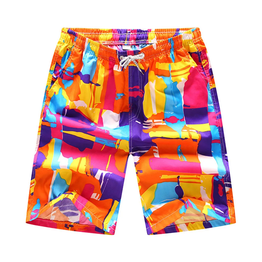 

Fast-drying Men's Swimwear Multi-Color Beach Shorts Surfboard Men Summer Loose Beachwear 2019 New Plus Size M-XXXL