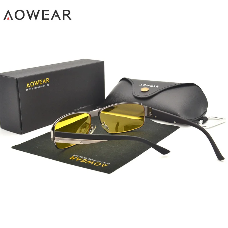 Солнцезащитные очки AOWEAR Hd для мужчин поляризованные с ночным видением цвет