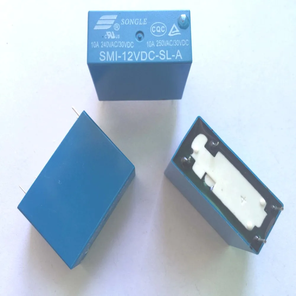 Мощность реле SMI-05VDC-SL-A SMI-12VDC-SL-A SMI-24VDC-SL-A 5 В, 12 В, 24 В постоянного тока, 10A 4PIN Реле цена оптовой продажи 10 шт