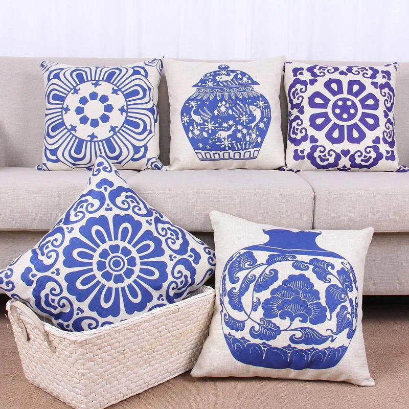 Chinese Traditional Home Decor Printed Cushion Throw Pillow For Chair