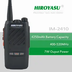 Hiroyasu im-2410 7 Вт UHF 400-520 мГц Двухканальные рации с фонариком и 4250 мАч высокое Ёмкость литий-ионный Батарея pack