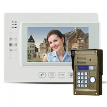 7 ” Key Touch LCD Video de la puerta teléfono Video Intercom IR cámara contraseña bloqueo de visión nocturna