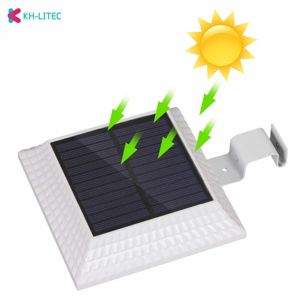 KHLITEC-Solar-Gutter- Lights-12-LED-Solar-Powered-Waterproof-Security-Lamp-6000K-White-for-Outdoor-Garden-Fence-Outside-Garage-Door