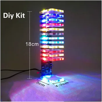 

AIYIMA 13 Level LED Music Audio Spectrum Indicator Crystal Column DIY Kit VU Tower Audio Level Meter Kits
