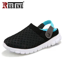 Reetene/повседневные сандалии; Мужская обувь; модный дышащий сетчатый обувь; Мужская обувь высокого качества без застежки; Мужская обувь унисекс с подсветкой