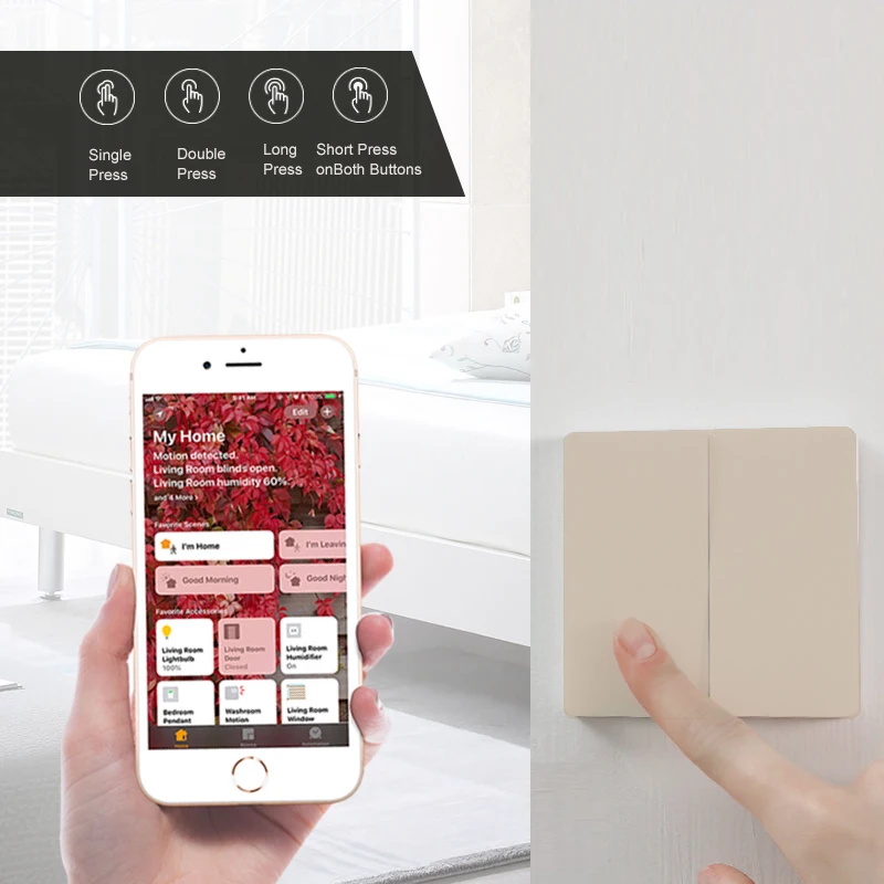 Обновленная версия Xiaomi Aqara настенный переключатель Золотой умный ZigBee Zero Line огонь провод Светильник пульт дистанционного управления беспроводной ключ настенный переключатель