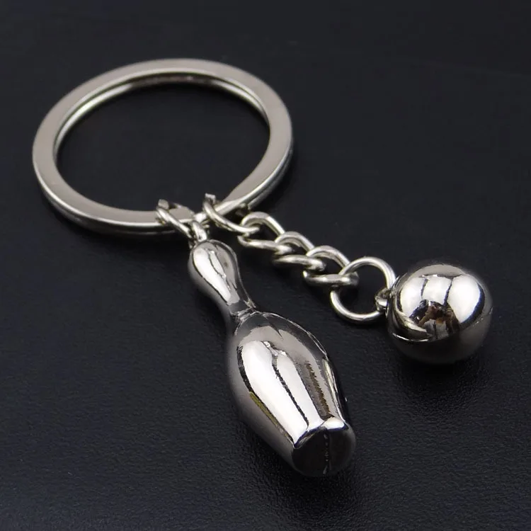 Metal Keychain Sport Key Chain Hot Sale Mini bowling key