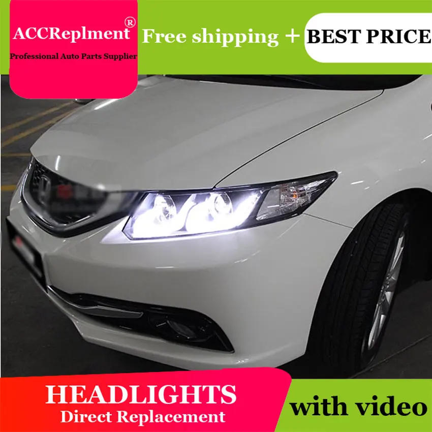 Автомобильный Стайлинг светодиодная фара для Honda Civic фары 2012 2015New LED drl H7 hid Q5 Bi Xenon