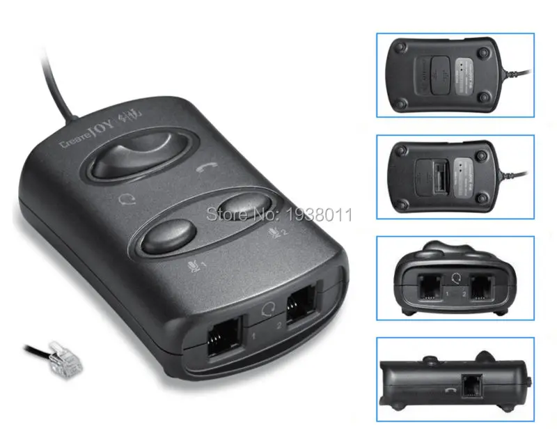 Free Shipping RJ9 Handset/Headset Switch Box headset adapter TWO Mute