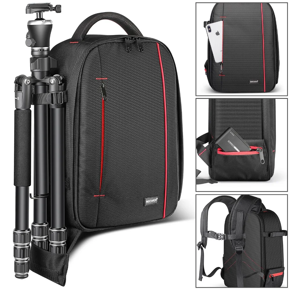 Neewer Professional Camera Case Backpack Bag-Waterproof Shockproof with Tripod Holder and External Pocket for DSLR/Flash