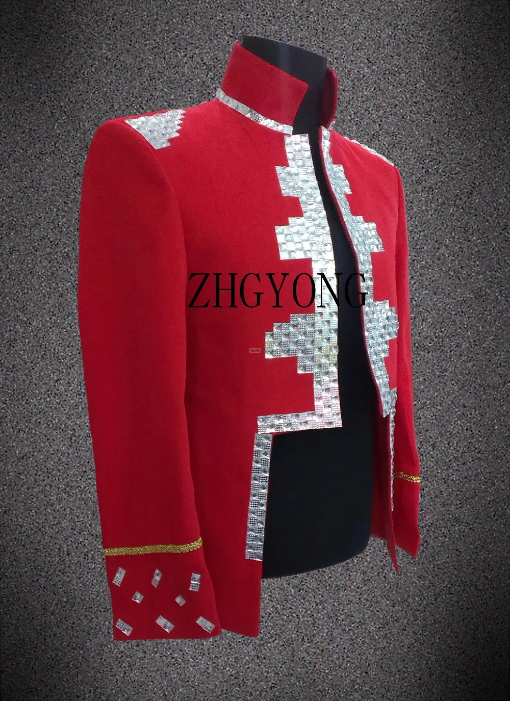 Мужской в панк-стиле куртка Красный Черный с кристаллами пальто Верхняя одежда ночной клуб бар мужские для певицы для сцены костюм хост Пиджаки для выступлений