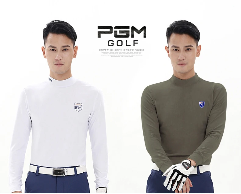 PGM Golf primer Рубашка мужская футболка с длинными рукавами бархатные колготки Весенняя Спортивная одежда для мужчин 3 цвета черный, белый, серый Размер s-xxl