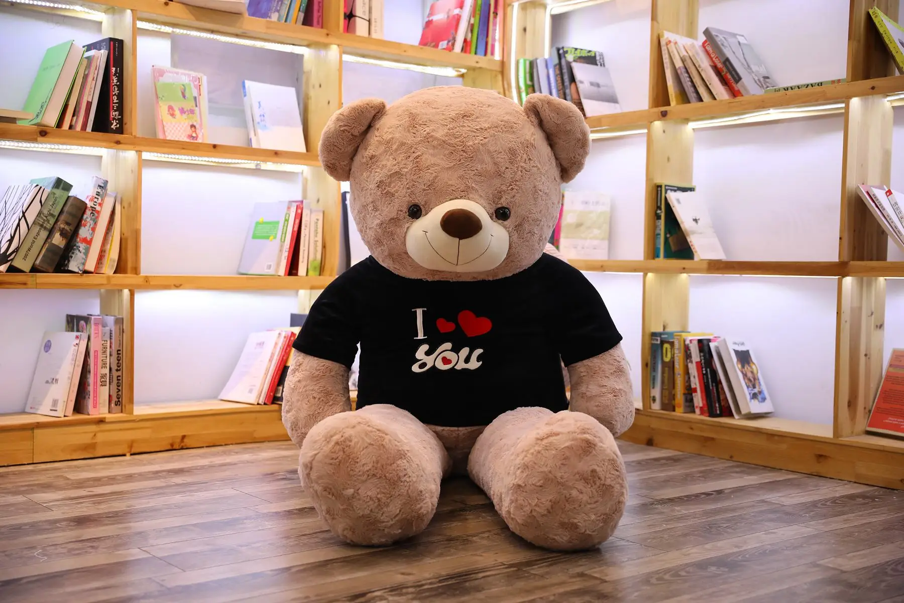 80CM/ 100CM T-shirt Love Teddy Bear Doll Large Plush Toy Big Bear Appease Stuffed Doll Female Birthday Gift Valentine's Day Gift