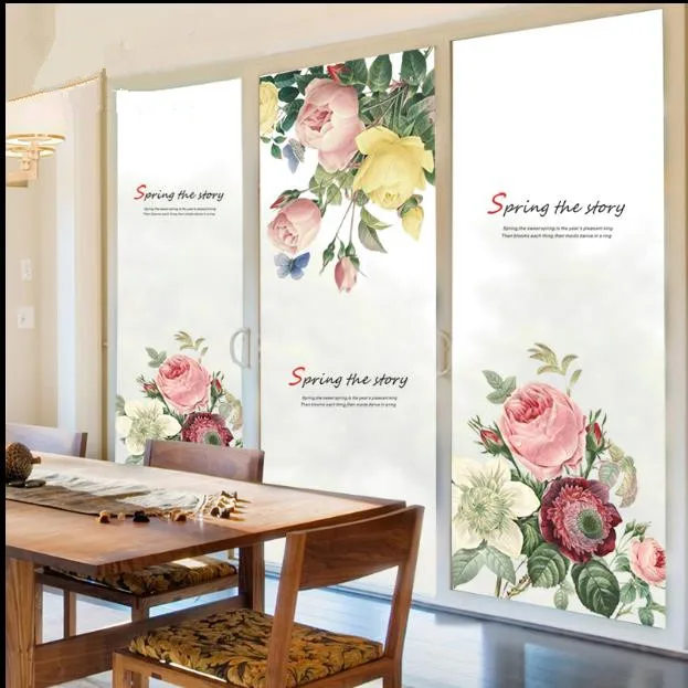 Buy Electrostatic frosted glass film toilet bathroom window stickers balcony