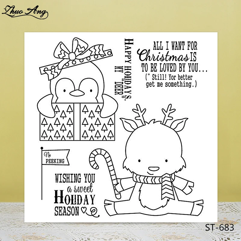 

Holiday season Transparent Silicone Stamp/Seal for DIY Scrapbooking/Photo Album Decorative Card Making Clear Stamps Supplies