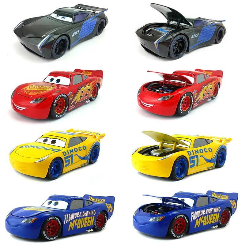 

Disney Pixar Cars 3 Large No.95 Lightning McQueen Cruz Ramirez Jackson Storm Metal Diecast Toy Car 1:24 Kids Gift Free Shipping