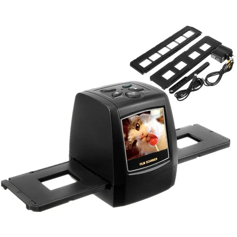 

35/135mm Slide Film Scanner 1800dpi/ 3600dpi 5.0 Mega Pixels Photo Scanner Mini Negative Film Converter 2.36 Inch LCD