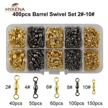 Гиена 400 шт./набор, рыболовный баррель, поворотный шариковый подшипник, поворотный комплект для ловли карпа, аксессуары соединители