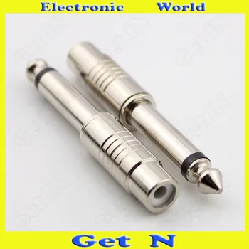 

5pcs Nickel Plated Adapter Connector Converting 6.5 to RCA Female 6.5 Male to RCA Female Adapter Plug for Audio Console Mixer
