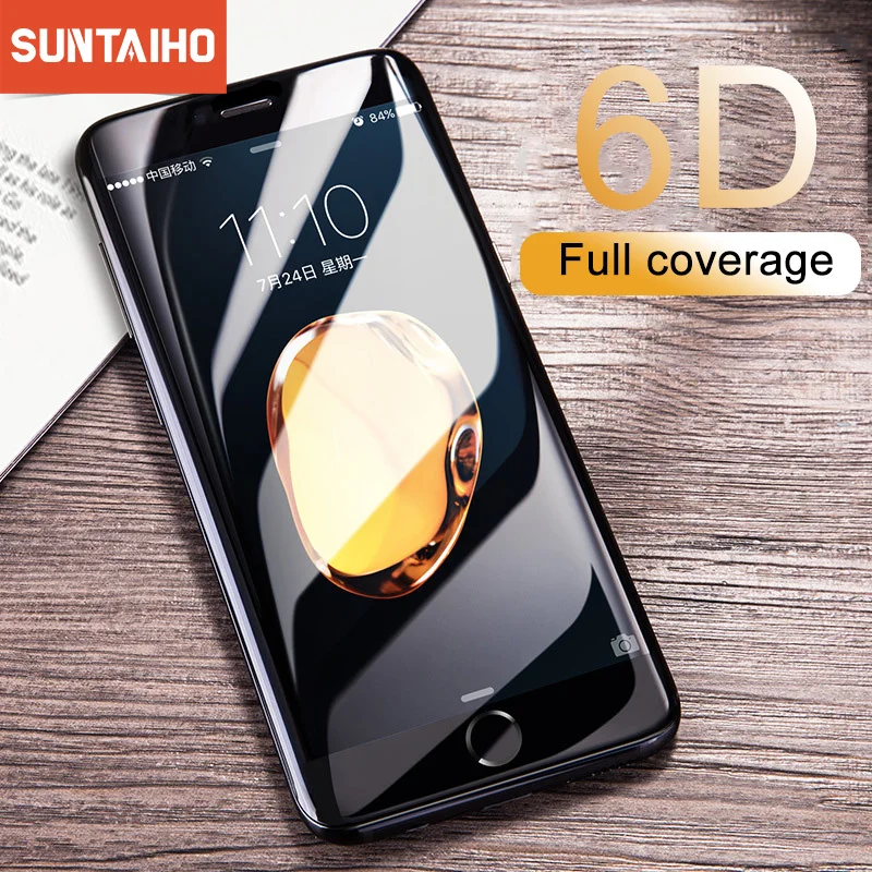 Suntaiho полное покрытие 6D защита для экрана из закаленного стекла iPhone 11 Pro X 7 8 6S Plus XR XS
