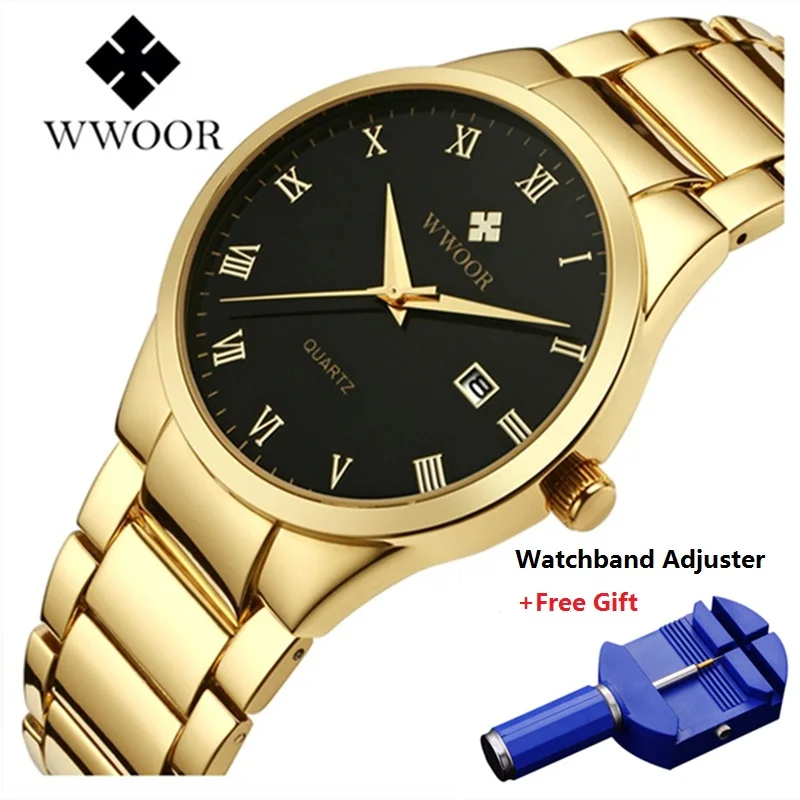 

WWOOR Quartz Watch Men Luxury Fashion Casual Mens Watches Stainless Steel Business Male Wristwatch Analog Wrist Watch For Men