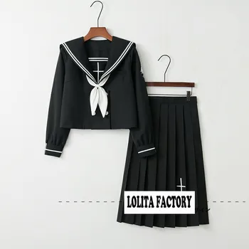 

Cross Rose Orthodox Bad JK Uniform Skirt, Day Lip Female Sailor's Dress, Japanese Soft Girl's Intermediate Suit NN-S12B