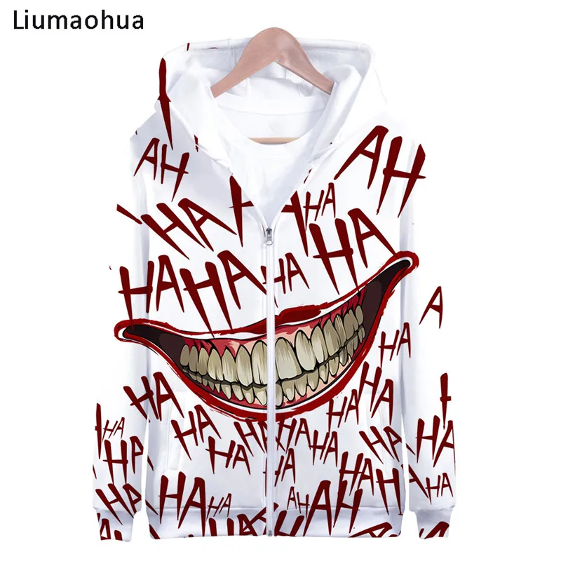 Liumaohua бренд haha улыбающееся лицо 3D толстовки для женщин/мужчин с принтом толстого