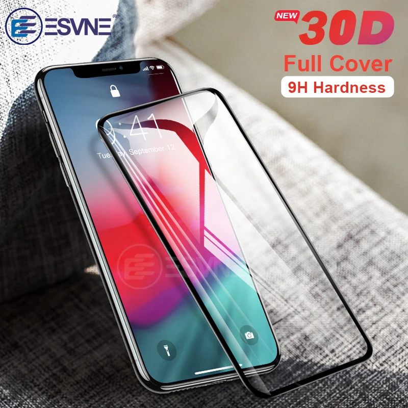 ESVNE полное покрытие 30D закаленное защитное стекло для айфон X XS MAX XR на iphone защита
